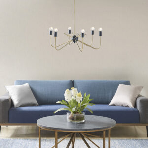 Alexis 6-Light Metal Chandelier in Antique Brass/Black From Hampton Hill