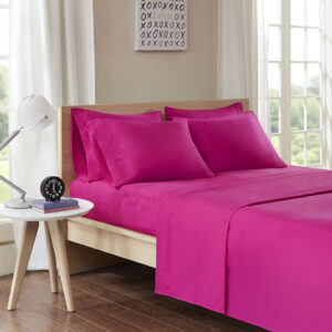 Microfiber Sheet Set with Side Storage Pockets in Pink From Intelligent Design