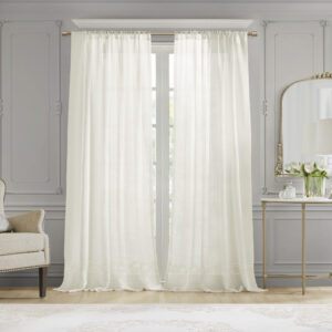 Cornelli Embroidery Curtain Panel (Single) in White From Croscill Classics