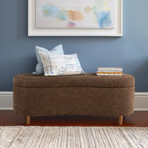 Bailey Boucle Flip Top Storage Bench in Chocolate From INK+IVY