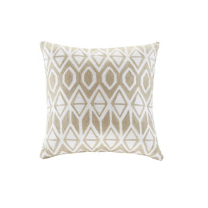 Anslee Embroidered Cotton Square Decorative Pillow in Taupe From Harbor House