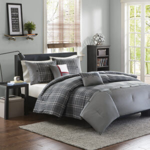 Daryl Comforter Set in Grey From Intelligent Design