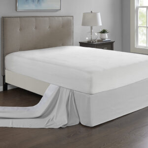 Simple Fit Wrap Around Adjustable Bedskirt in Grey From Madison Park