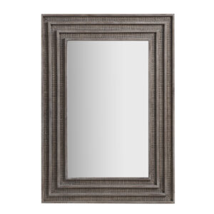 Playa Rectangular Wood and Rattan Mirror in Gray From Martha Stewart