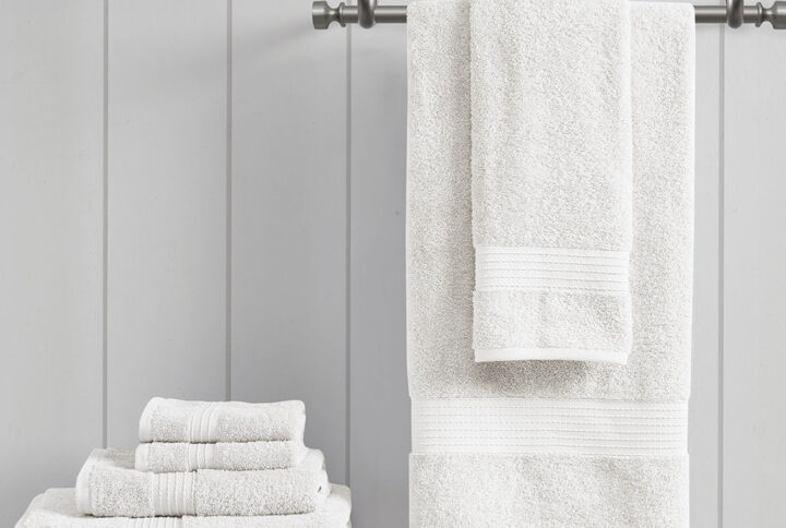 Organic 6 Piece Organic Cotton Towel Set in White From Madison Park