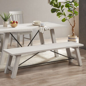 Sonoma Dining Bench in Reclaimed White From INK+IVY