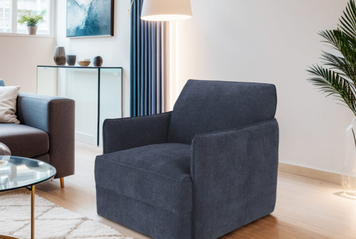 Carly Swivel Chair in Blue From Chapel Hill