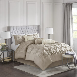 Laurel 7 Piece Tufted Comforter Set in Taupe From Madison Park