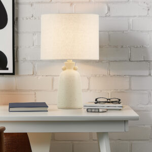 Alarid 16" Ceramic Table Lamp in Cream From INK+IVY