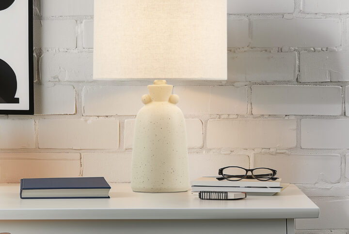 Alarid 16" Ceramic Table Lamp in Cream From INK+IVY