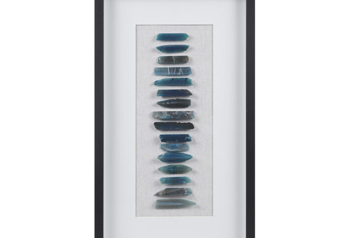 Cerulean Stones Framed Blue Agate Shadowbox Wall Decor Panel in Blue From Martha Stewart