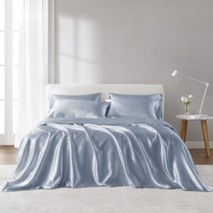 Satin Luxury Sheet Set in Blue From Madison Park Essentials