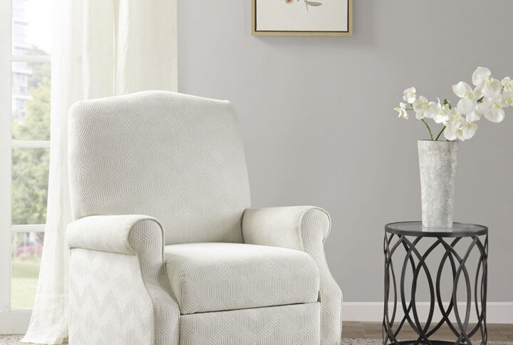 Athena Push Back Recliner in Ivory From Madison Park