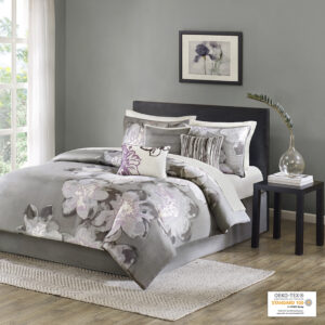 Serena 7 Piece Comforter Set in Grey From Madison Park