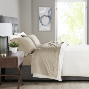 525 Thread Count Cotton Blend Sheet Set in Khaki From Madison Park