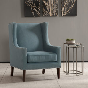 Barton Wing Chair in Blue From Madison Park