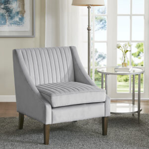 Florian Upholstered Accent Chair in Light Gray From Madison Park