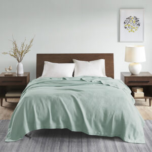 Egyptian Cotton Blanket in Seafoam From Madison Park