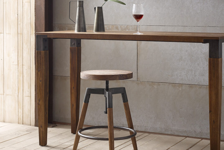 Frazier Counter stool/Barstool (adjustable height) in Brown From INK+IVY