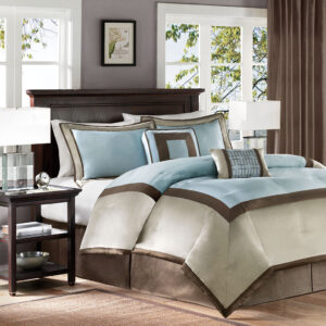 Genevieve 7 Piece Comforter Set in Blue From Madison Park