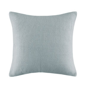 Bree Knit Square Pillow Cover in Light Blue From INK+IVY