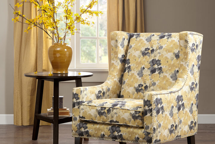 Barton Wing Chair in Yellow From Madison Park