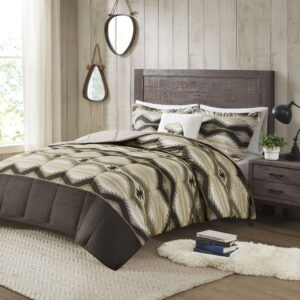 Emmet Creek Down Alternative Comforter Set with Throw Pillow in Brown From Woolrich