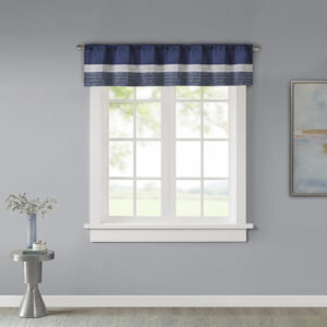 Amherst Polyoni Pintuck Window Valance in Navy From Madison Park