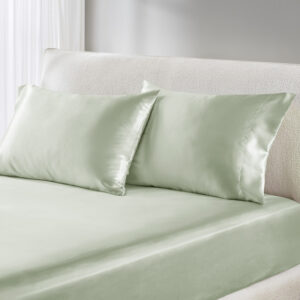 Satin Luxury 2 PC Pillowcases in Sage From Madison Park Essentials