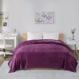 Microlight Plush Oversized Blanket in Purple From Intelligent Design