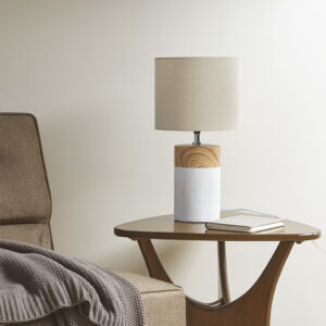 Nicolo Textured Ceramic Table Lamp in White From 510 Design