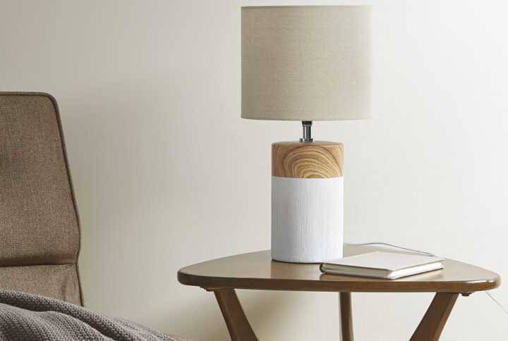 Nicolo Textured Ceramic Table Lamp in White From 510 Design