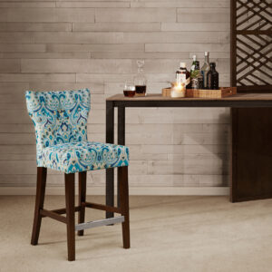 Avila Tufted Back Counter Stool in Blue From Madison Park