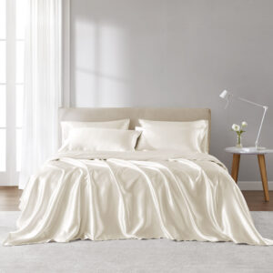 Satin Luxury Sheet Set in Ivory From Madison Park Essentials