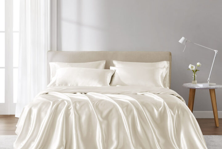 Satin Luxury Sheet Set in Ivory From Madison Park Essentials