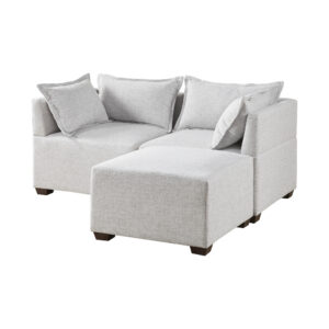 Molly 3-Piece Modular L-Shape Sofa in Silver Grey From INK+IVY