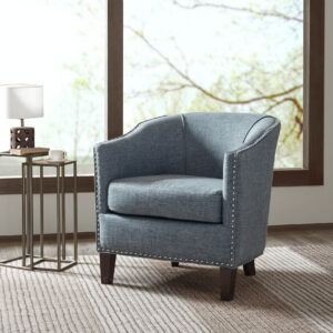 Fremont Barrel Arm Chair in Slate Blue From Madison Park