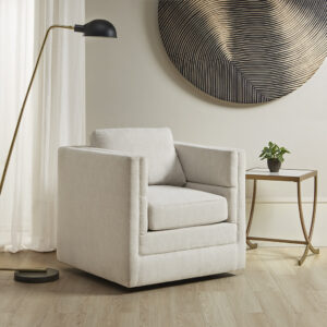 Osborne 360 Degree Swivel Chair in Ivory From Martha Stewart