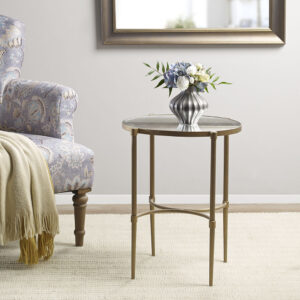 Lia Oval Accent Table in Antique Bronze From Martha Stewart