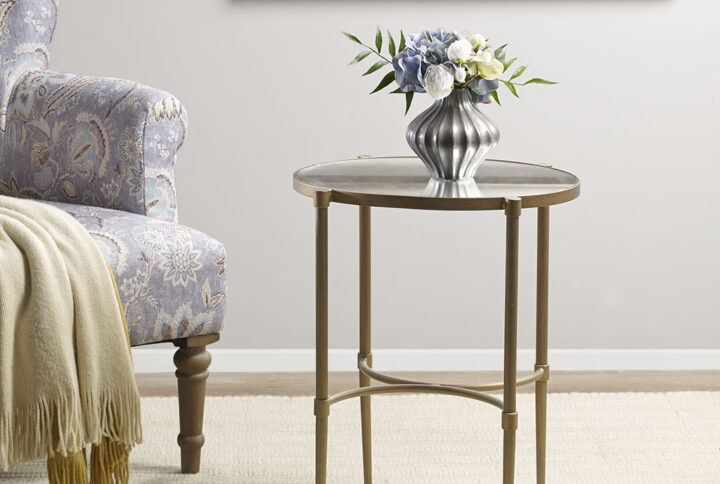 Lia Oval Accent Table in Antique Bronze From Martha Stewart