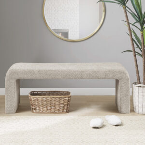 Steve Boucle Waterfall Bench in Beige From INK+IVY