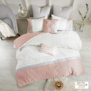 Myla 7 Piece Cotton Jacquard Comforter Set in Blush From Urban Habitat