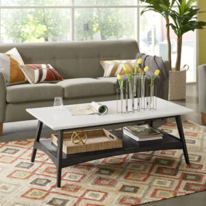 Parker Coffee Table in Off-White/Black From Madison Park