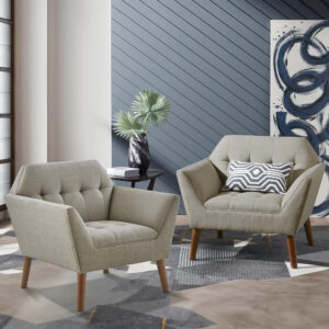 Newport Lounge Chair Set of 2 in Light Grey From INK+IVY