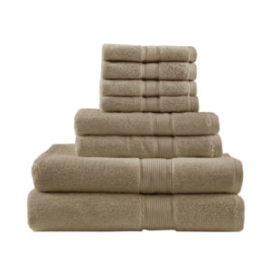 100% Cotton Bath 8 Piece Set in Taupe From Madison Park Signature