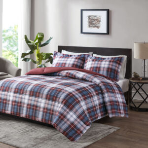 Parkston 3M Scotchgard Down Alternative All Season Comforter Set in Red From Madison Park Essentials