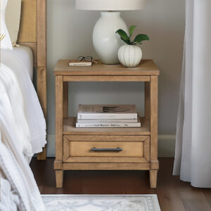 Salina Woven Cane Nightstand in Toasted Almond From Martha Stewart