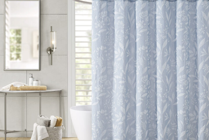 Winslow Floral Shower Curtain in Blue From Croscill Home