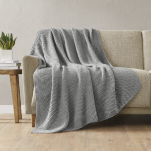 Bree Knit Throw in Grey From INK+IVY