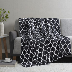 Ogee Oversized Throw in Black From Madison Park